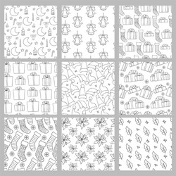 Christmas & New Year Patterns vector