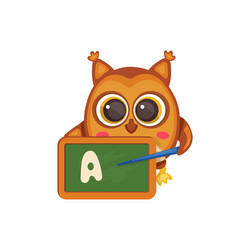 cute cartoon owl with school teacher chalkboard vector