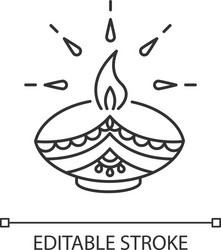 Diwali festival pixel perfect linear icon vector