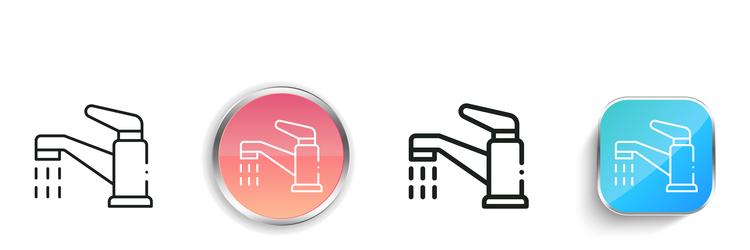 faucet icon thin linear regular and button style vector image