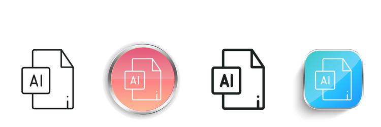 icon thin linear regular and button style design vector image