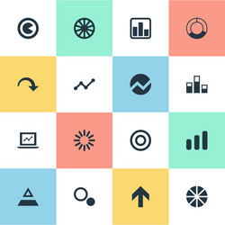 Set of simple diagram icons vector