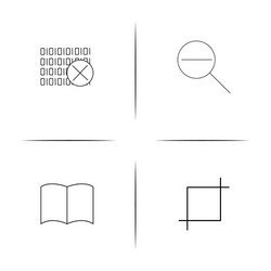 Web and text simple linear icon setsimple outline vector