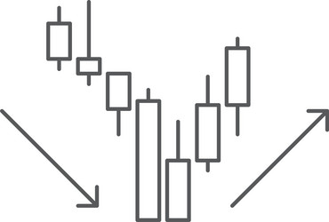 Candlestick chart icon symbol trading isolated Vector Image