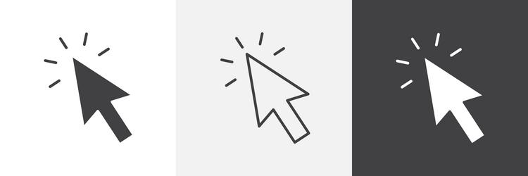 cursor icons collection graphic designs for ui vector image