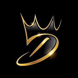 Gold monogram crown logo initial letter c Vector Image