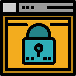 login secure web layout password lock flat color vector image