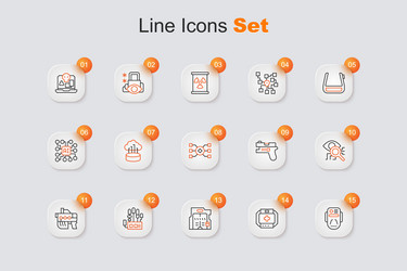 set line artificial intelligence robot first aid vector image