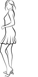 Sexy Woman in Mini Dress Sketch Vector Image