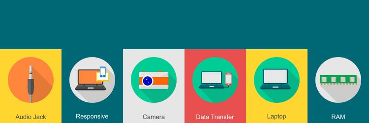 a set of 6 computer and hardware icons as audio vector image