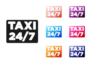 Black map pointer with taxi icon isolated on white vector