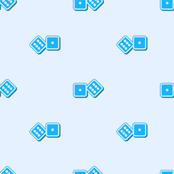 blue line game dice icon isolated seamless pattern vector image