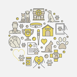 Veterinary flat icons set Royalty Free Vector Image