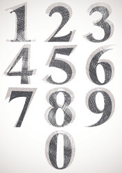 Classic Number Typeset with Sketch Texture vector image