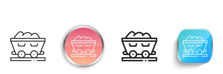 coal icon thin linear regular and button style vector image