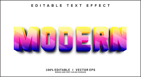 modern 3d text effect with style design vector image