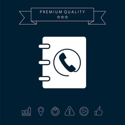 notebook address phone book icon with handset vector image