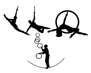 circus trapeze artists vector