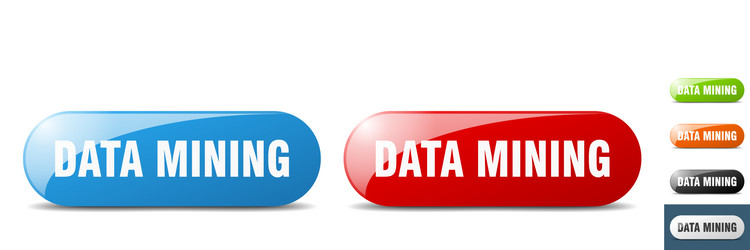 Data mining button key sign push set vector