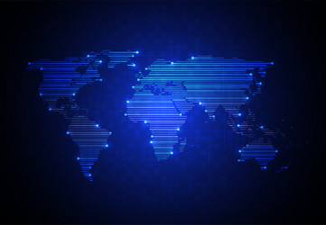 Global network connection world map point vector