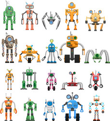 robots set modular collaborative android machines vector