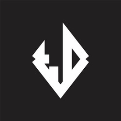 td logo monogram with sharp square design template vector image