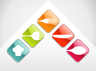 Colorful gourmet icons set vector