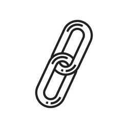 link of chain isolated linear icon connection sign vector image