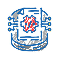 schema development database icon doodle vector image