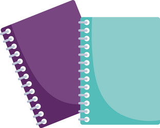 back to school purple and green notebooks vector