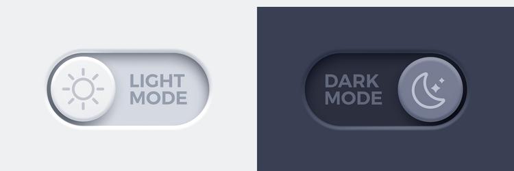 dark mode and light toggle switch buttons vector image