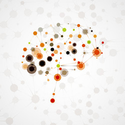 molecular structure in the form of brain vector image