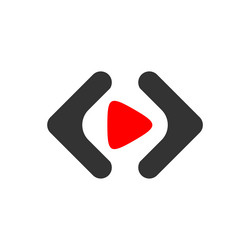 play button coding icon logo template design eps vector image