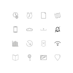 Web linear thin icons set outlined simple vector