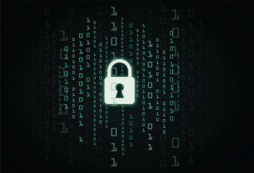 Digital lock guard sign binary code number cyber vector