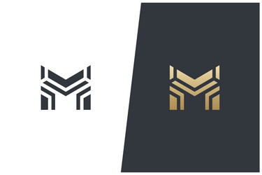 M letter monogram logo design v5 Royalty Free Vector Image