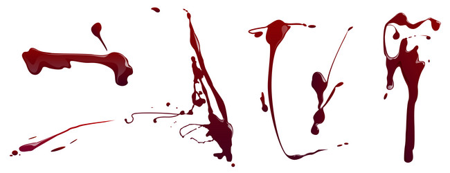 splatters of blood red paint or ink vector