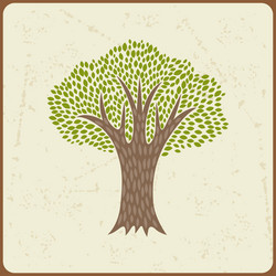 abstract background with stylized tree in retro vector image