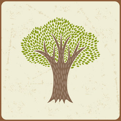 Abstract background with stylized tree in retro vector