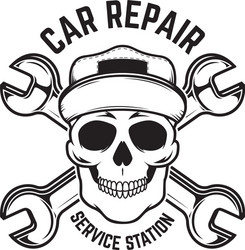 car repair service station emblem template Vector Image