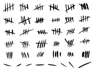 crossed out tally marks black lines with slash vector