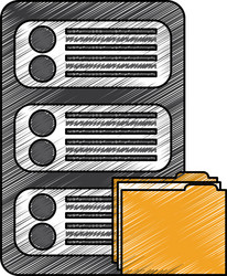 data center server folder file document organize vector image