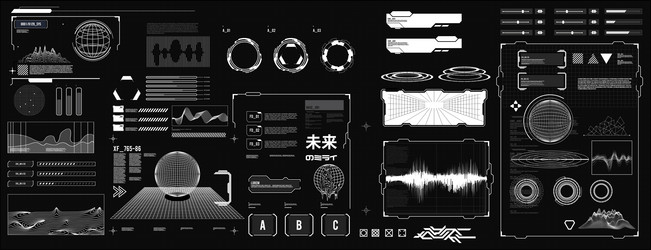 Futuristic shape element hud gui science fiction vector