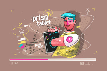 Modern Tablet Tutorial vector image