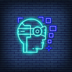 Robot artificial intelligence 360 degree view vector