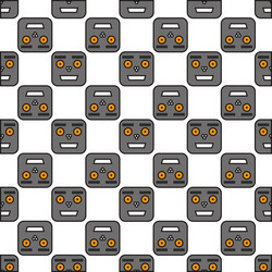 seamless pattern of robots vector image