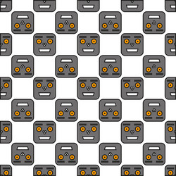 Seamless pattern of robots vector