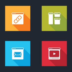 set browser window website and mail online vector image