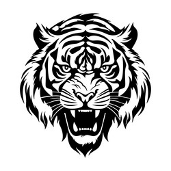 Wild Tiger Face - Intense Portrait Vector Image