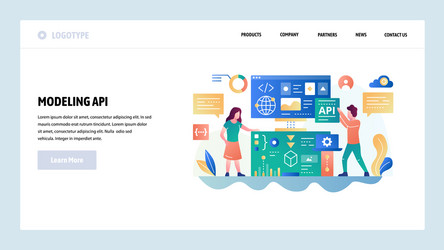 API Technology Website Template vector